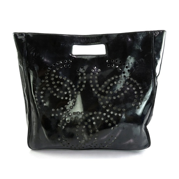 CHANEL Glossy Black Tote with Stud Accents - Picture 2 of 16